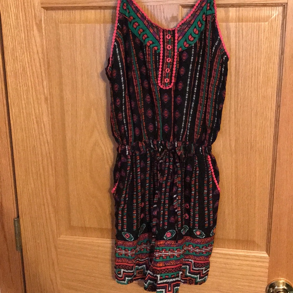 Tribal print multi-color romper.